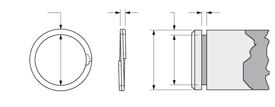 Illustration of an External Spirolox Two-Turn Retaining Ring without a Crimp