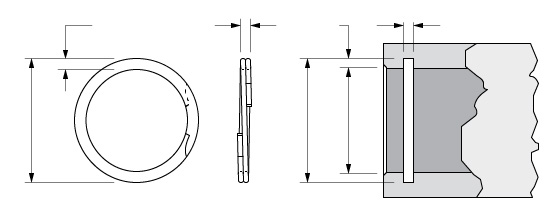 Illustration of an Internal Spirolox Two-Turn Retaining Ring without a Crimp