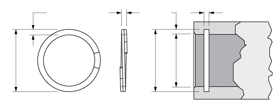 Illustration of an Internal Spirolox Two-Turn Retaining Ring without a Crimp or Removal Notch