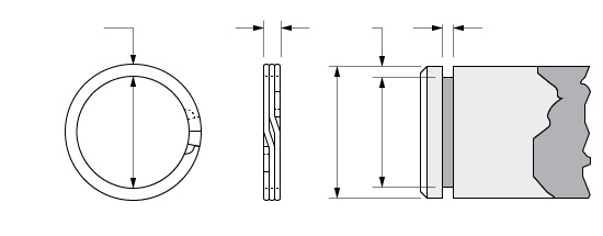 Illustration of an External Spirolox Three-Turn Retaining Ring