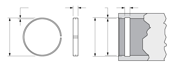 Illustration of an Internal Hoopster Retaining Ring without Removal Provisions