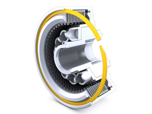 pneumatic clutch application with constant section retaining ring.